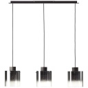 Pendelleuchte, 3 * E27 max. 60 Watt ohne Glühlampe, B 100 cm, H 122 cm, T 20 cm,Farbe = Kaffee/rauchglas