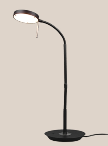 Flexible, schwarze Tischleuchte