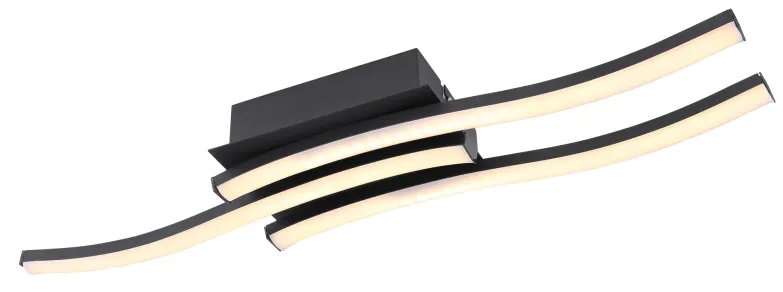 Wellige, schwarze Deckenleuchte