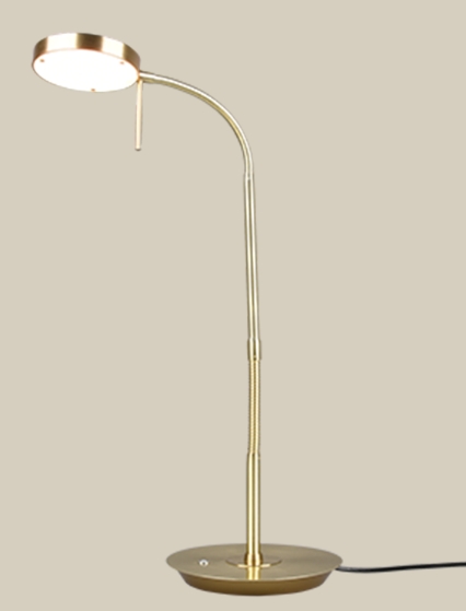 Tischleuchte, Messing matt, Höhe = 57 cm, 1400 Lumen, 2300+3000+4000 Kelvin, dimmbar