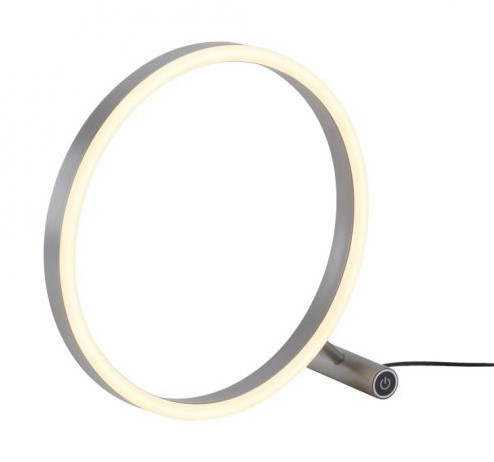 Aluminiumfarbene LED Tischleuchte, Touchdimmer