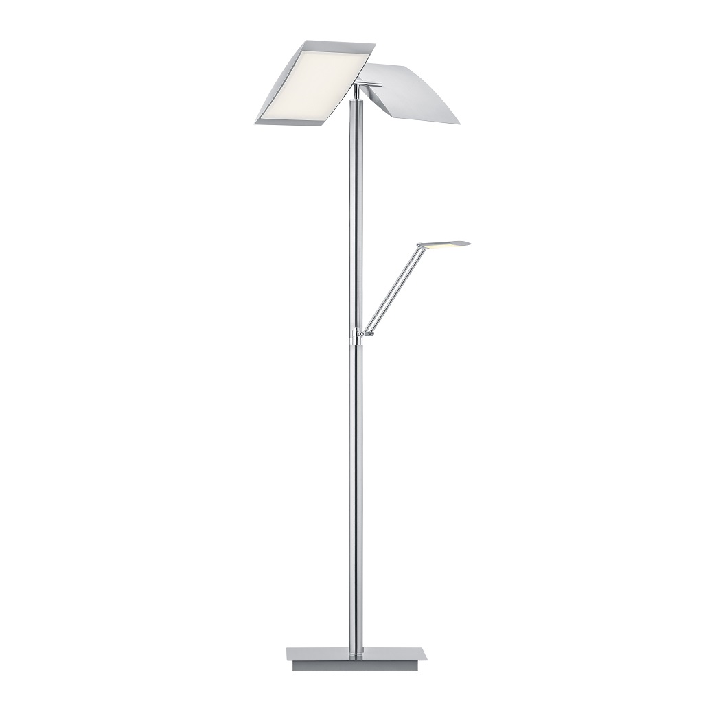 LED Stehleuchte, CRI 90+, CCT, Tastdimmer, Nickel matt
