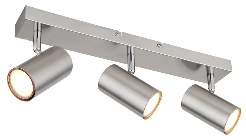 Deckenstrahler, Nickel matt, 3 x GU 10 Fassung
