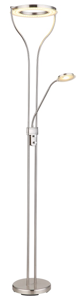 LED Deckenfluter, Nickel matt, Wippschalter, dimmbar