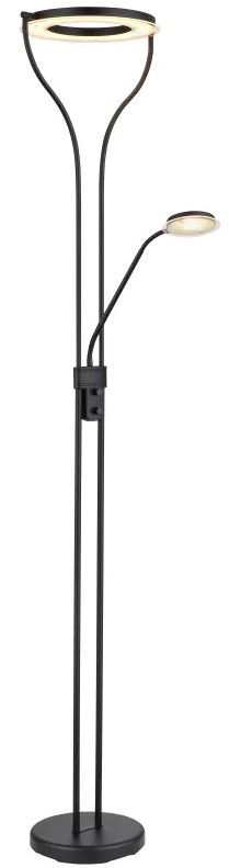 LED Deckenfluter, Schwarz matt, Wippschalter, dimmbar