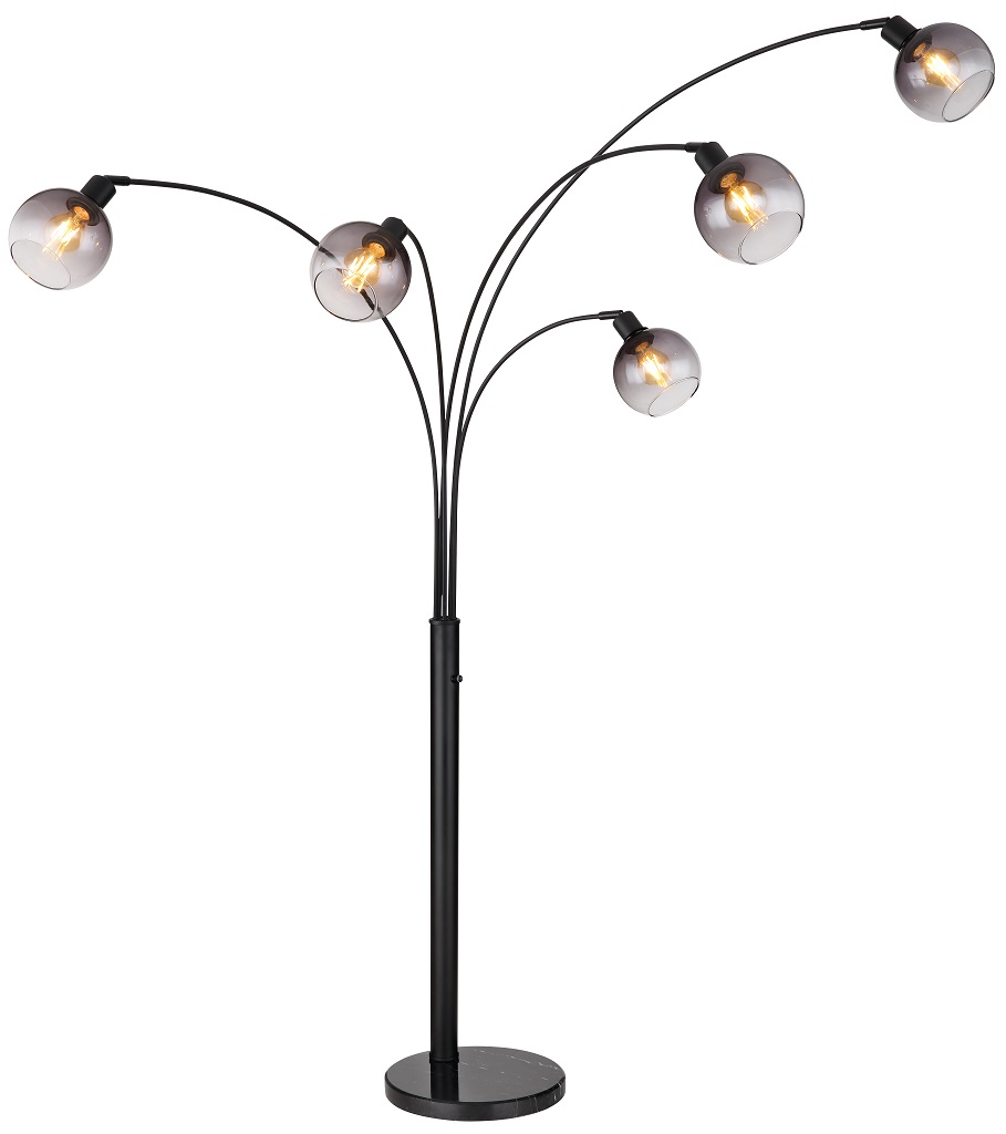 Stehleuchte, Rauchglas, Drehschalter, E27, ZT1