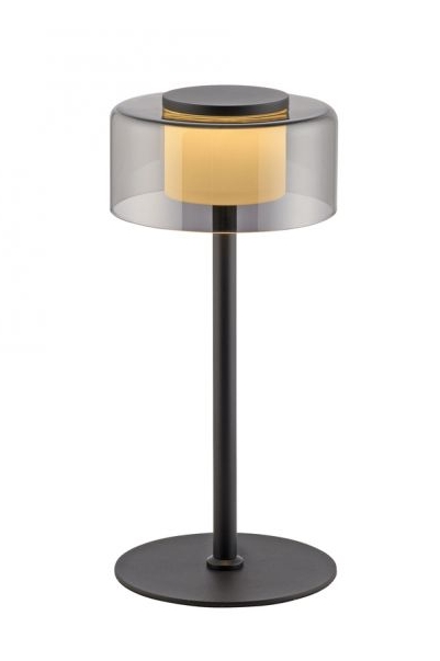 LED Tischleuchte, Schnurdimmer, Memory, Schwarz, ZT2