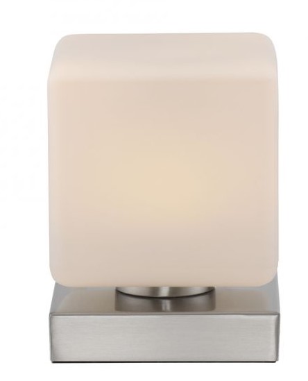 LED Tischleuchte, Stahlfarben, Touchdimmer