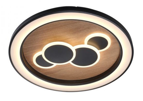 LED Deckenleuchte, Holz-natur, separat steuerbar