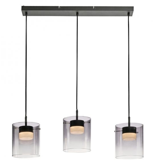 LED Pendelleuchte, SwitchDim, Höhe einstellbar, Rauchglas