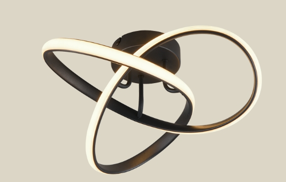 LED Deckenleuchte, Schwarz matt