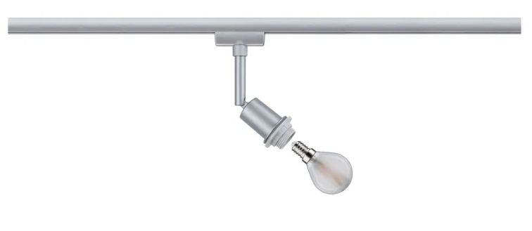 U-Rail Spotstrahler, Chrom matt, E14, schwenkbar