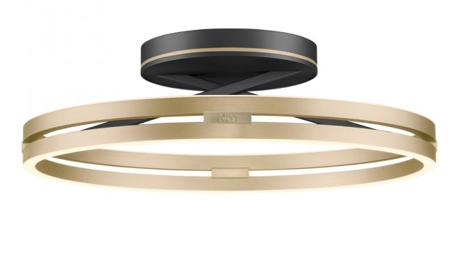 Deckenleuchte Pure schwarz - messing, Fernbedienung, CCT, dimmbar