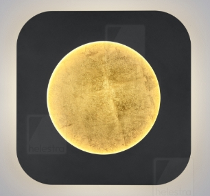 Wand- und Deckenleuchte mattschwarz/blattgold