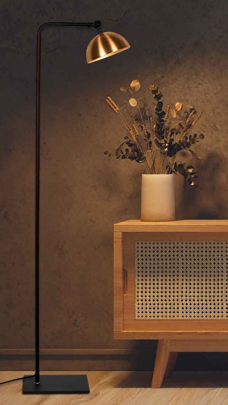 LED Stehleuchte, schwarz/bronze