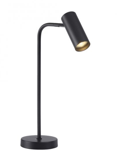 Tischleuchte, schwenkbar, Schwarz, inkl. GU10, Schnurschalter