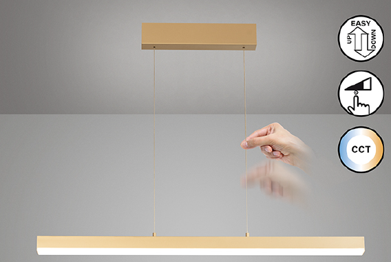 LED Pendelleuchte, CCT, Tastdimmer, ausziehbar