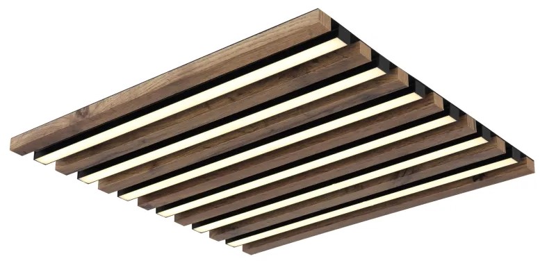 LED Deckenleuchte, Holzoptik, 45x45cm