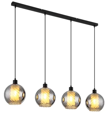 Pendelleuchte, Rauchglas, E27