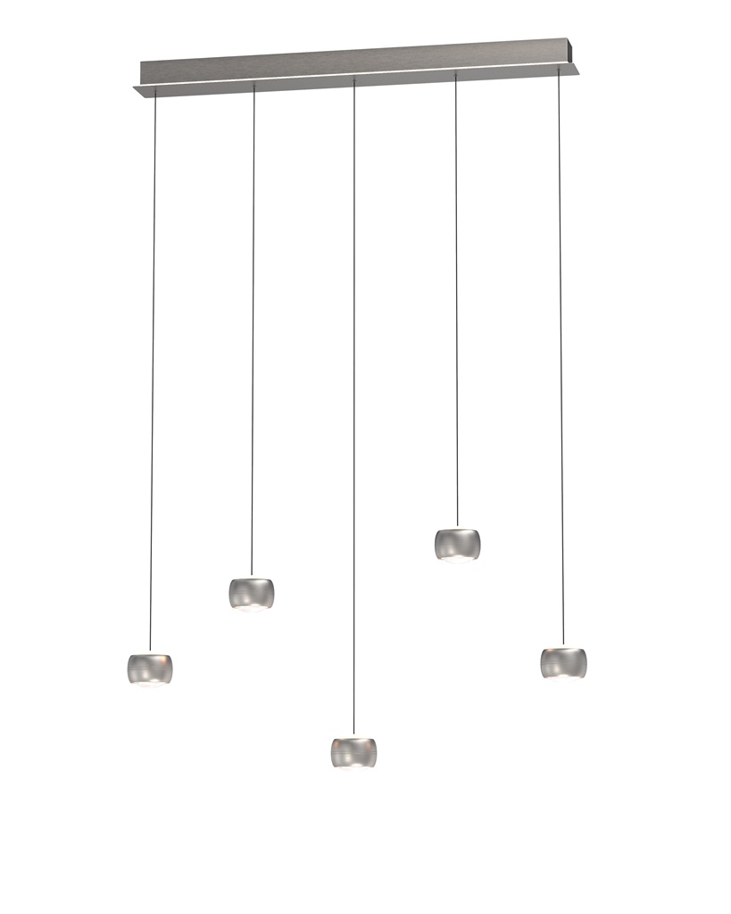 LED Pendelleuchte, 5-flammig, Nickel matt