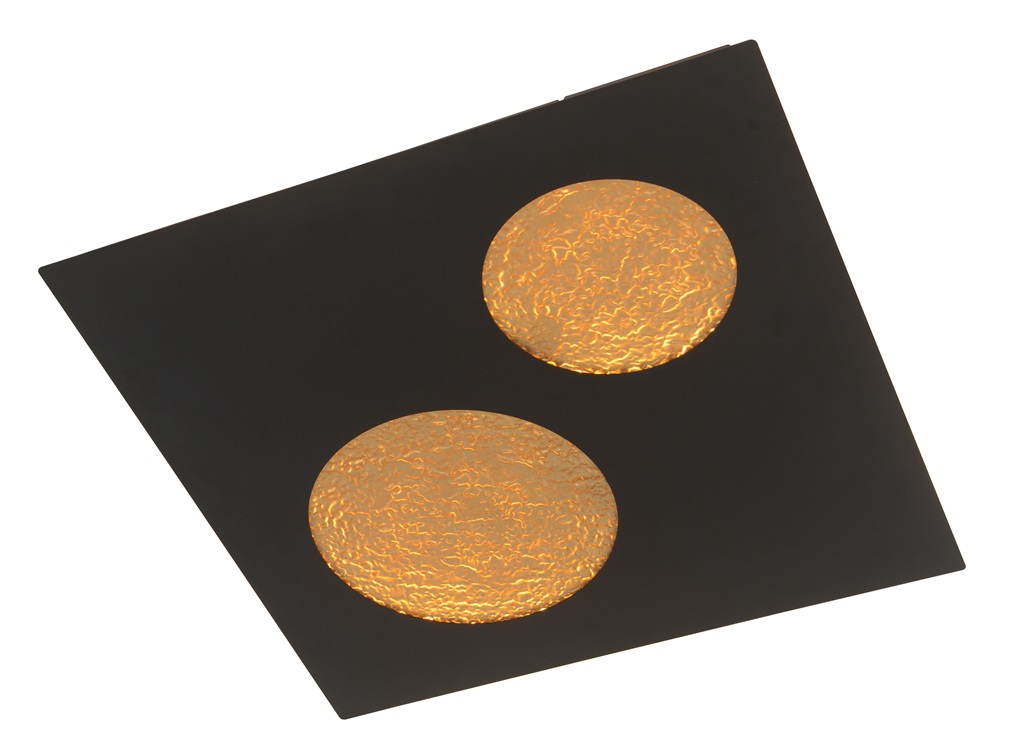 LED Deckenleuchte, Schwarz/Gold