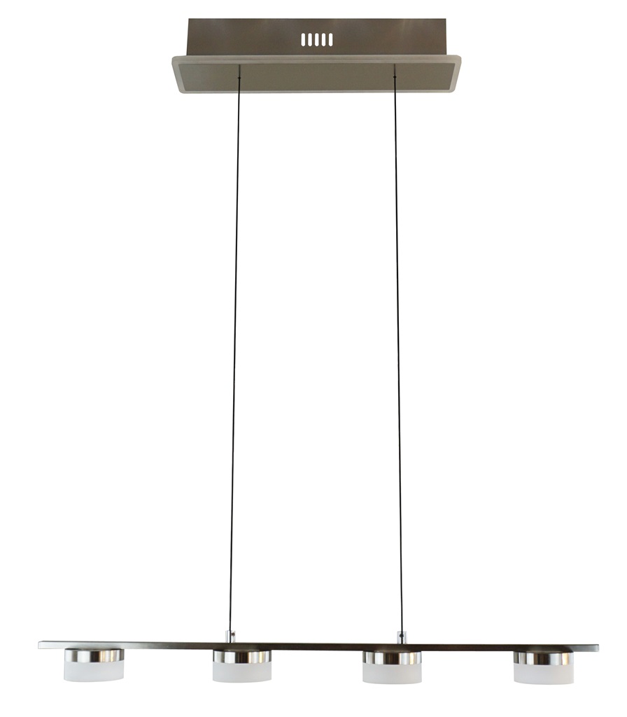 LED Pendelleuchte, 4-flammig, Nickel matt