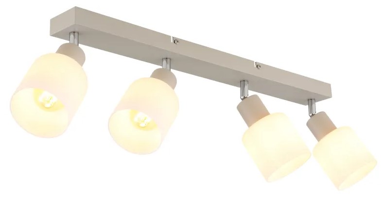 Strahler, 4-flammig, schwenkbar, Opalglas