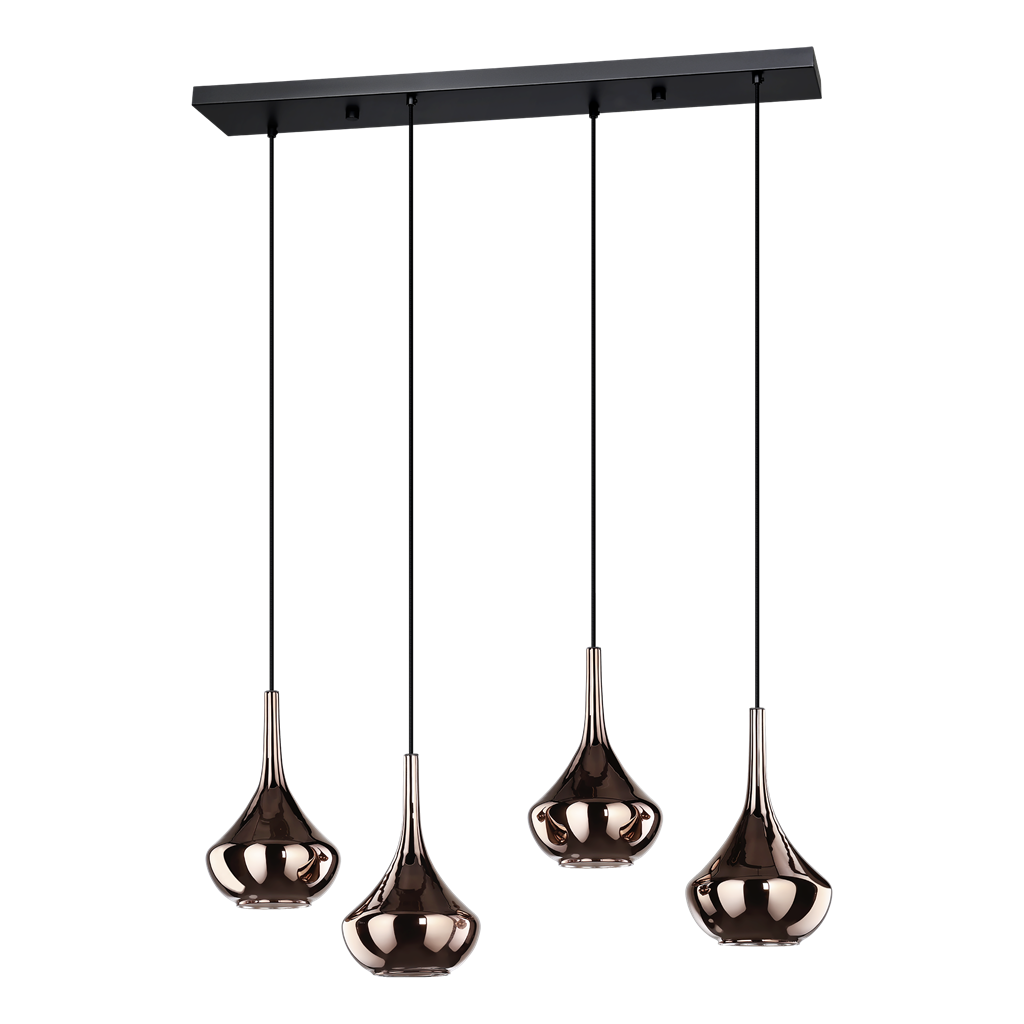 Pendelleuchte, Glas Kupferfarben, E27