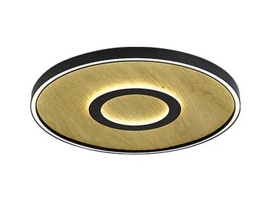 LED Deckenleuchte, CCT, dimmbar, Fernbedienung, Spaltholz