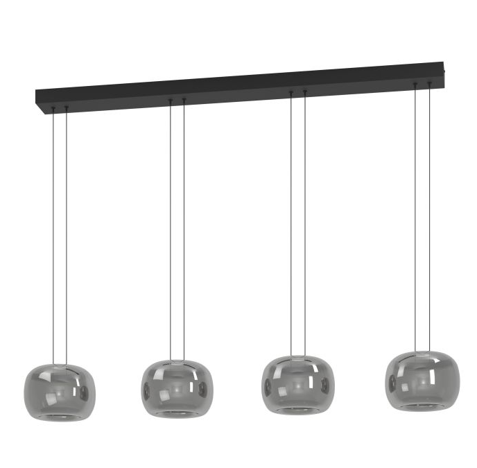 Pendelleuchte, Rauchglas, höhenverstellbar