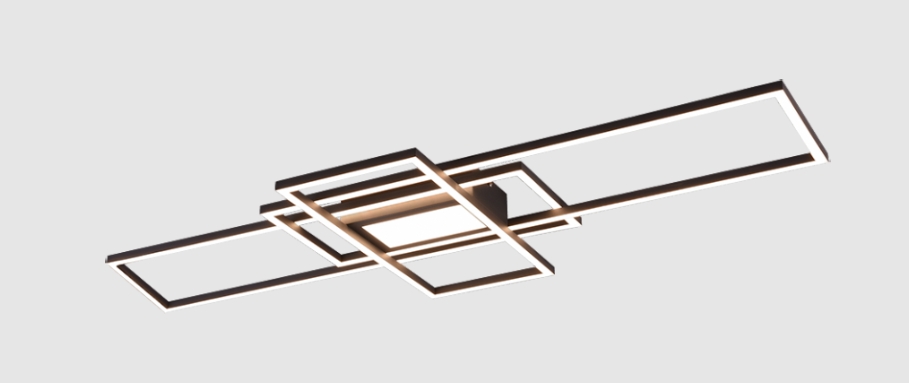 LED Deckenleuchte, dimmbar, Fernbedienung, anthrazit