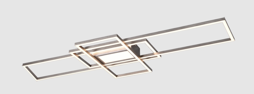 LED Deckenleuchte, dimmbar, Fernbedienung, Nickel matt