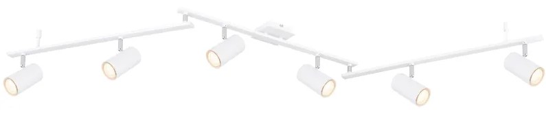 Strahler, 6-flammig, Weiß matt, GU10