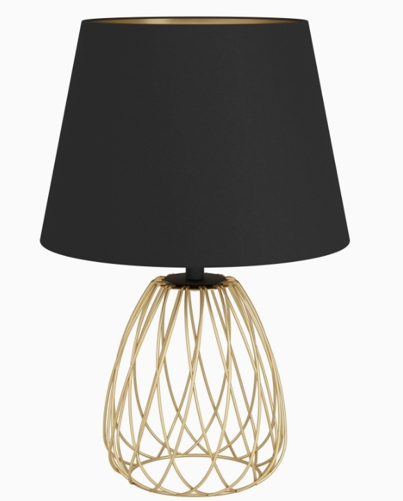 Tischleuchte, Messing/Schwarz, E27 Fassung