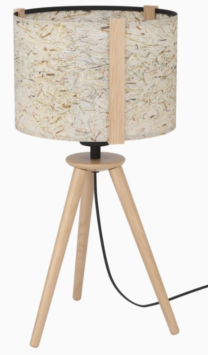 Tischleuchte, Holz, E27 Fassung, Schnurschalter