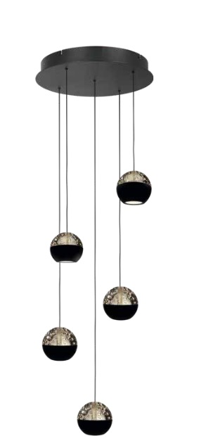 LED Pendelleuchte, 5-flammig, dimmbar, CRI 90+, Lift