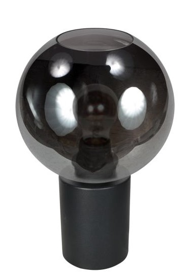 Tischleuchte, Rauchglas, Schnurdimmer