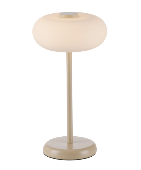 LED Tischleuchte, Sandfarben, Schnurdimmer