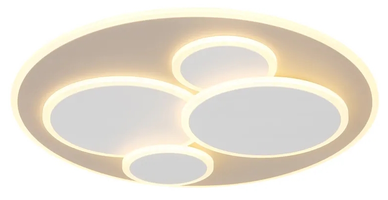 LED Deckenleuchte, Metall sandfarben, Acryl opal