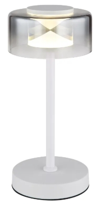 LED Tischleuchte, Rauchglas, Wippschalter