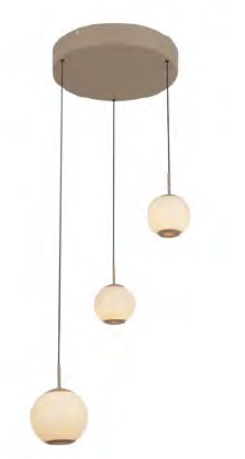 LED Pendelleuchte, Sandfarben, Opalglas