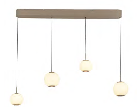 LED Pendelleuchte, Sandfarben, Opalglas