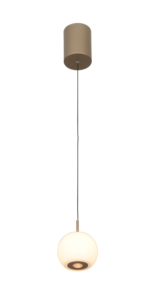 LED Pendelleuchte, Sandfarben, Opalglas, 3-stufig dimmbar