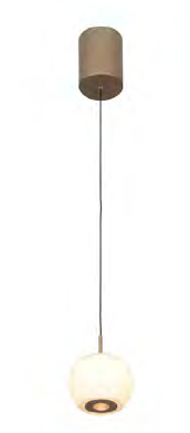 LED Pendelleuchte, Sandfarben, Opalglas
