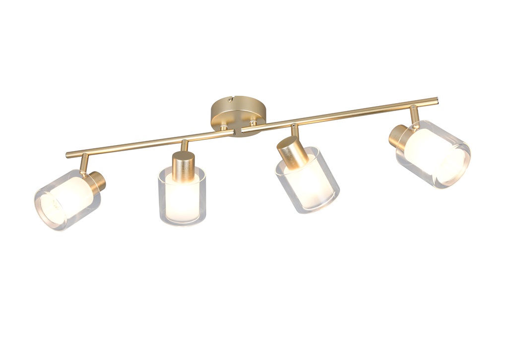 Strahler, 4-flammig, schwenkbar, Goldfarbig, E14