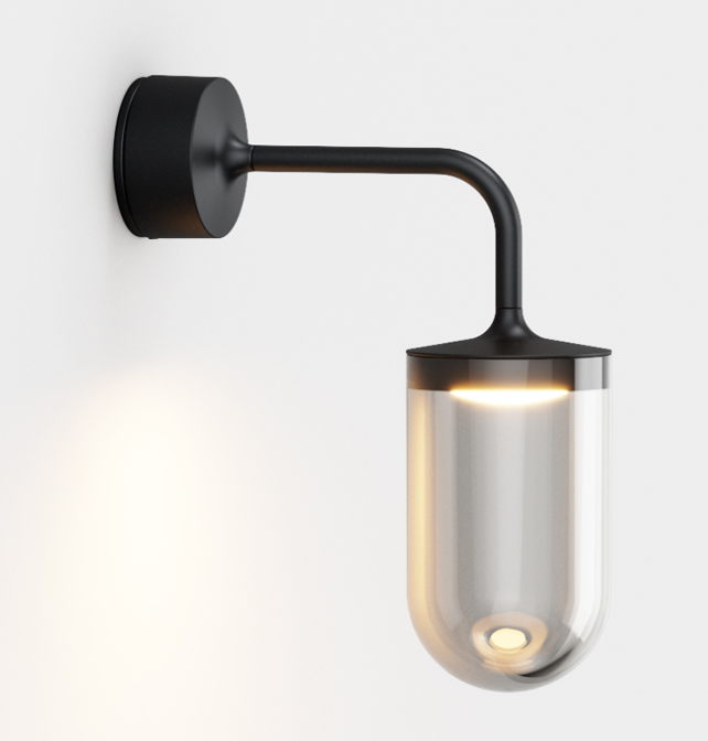 LED Wandleuchte, dimmbar, IP65, Schwarz