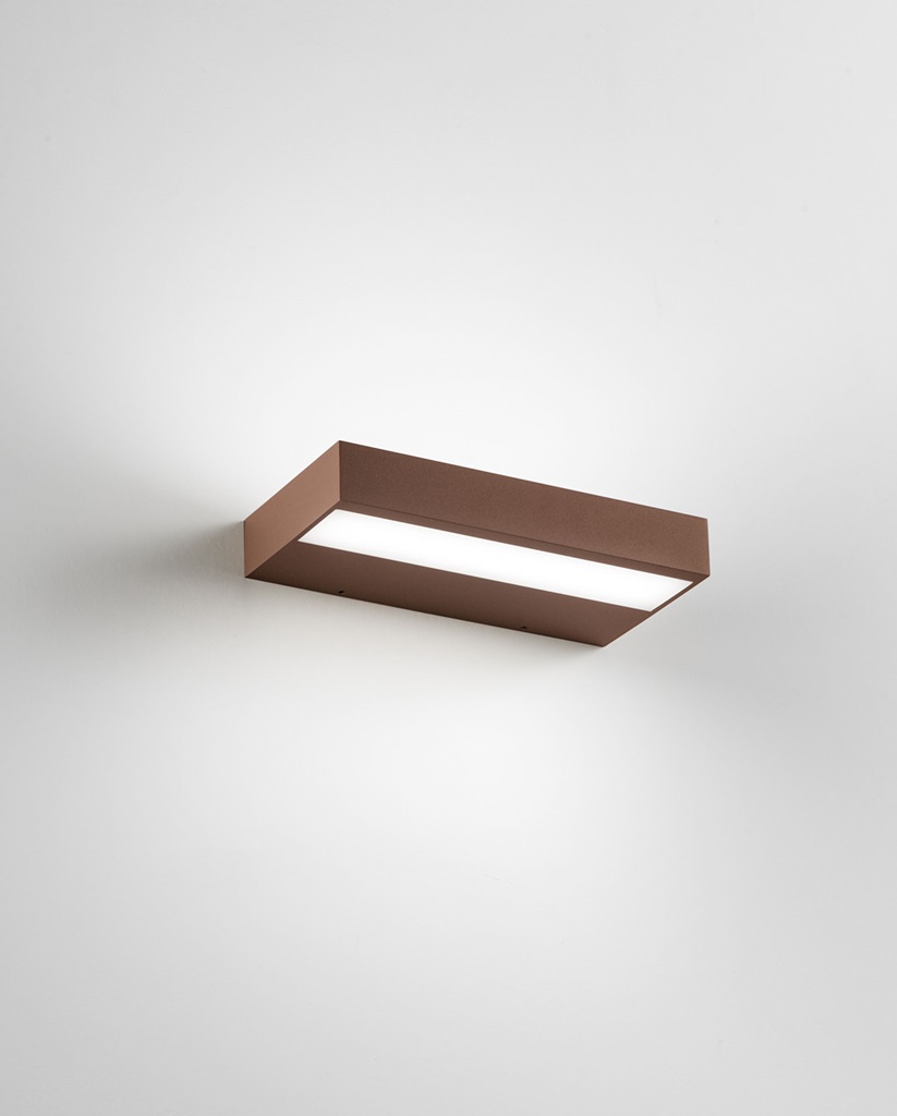 LED Wandleuchte, CCT, dimmbar, rostbraun