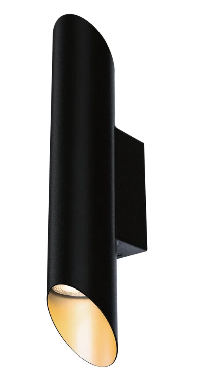 Wandleuchte, schwarz/gold, GU10