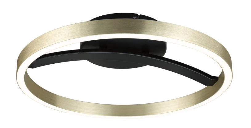 LED Deckenleuchte, 3-stufig dimmbar, schwarz/gold