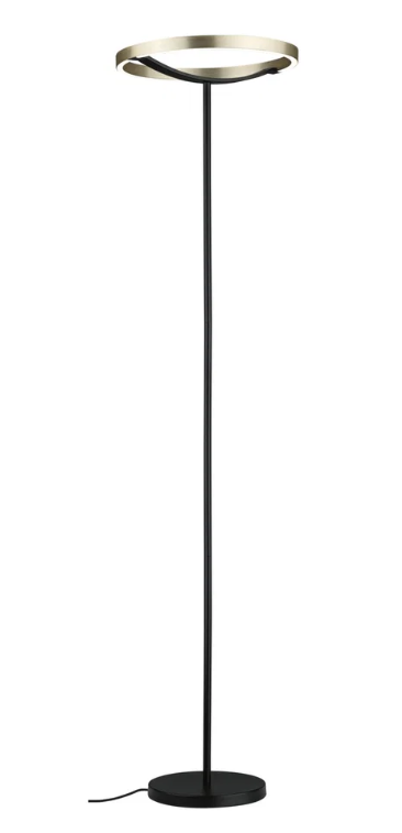 LED Stehleuchte, 3-stufig dimmbar, schwarz/gold